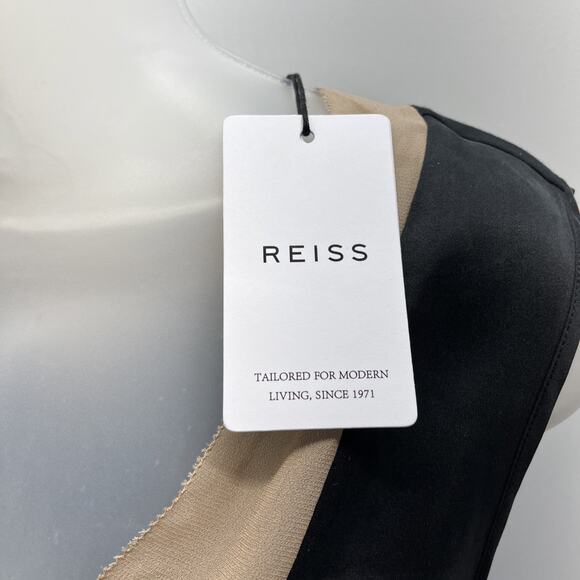 Reiss Silk Front Colorblock Vest In Nude/black Size Small Nordstrom Msrp 160$ - Picture 2 of 9